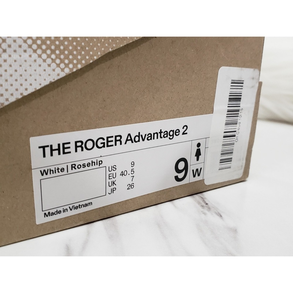 On Cloud THE ROGER Advantage Shoes White Rosehip 3WD10652349 Women's Size 9 NEW - Picture 7 of 9